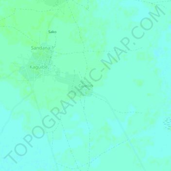 Guelio topographic map, elevation, terrain