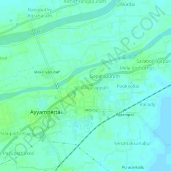 Chakkarapalli topographic map, elevation, terrain