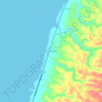 Marvilla topographic map, elevation, terrain