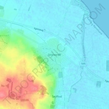 Storvorde topographic map, elevation, terrain
