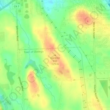 Gardner Hill topographic map, elevation, terrain