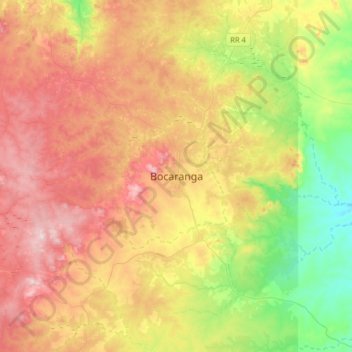 Bocaranga topographic map, elevation, terrain