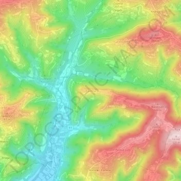 Padna topographic map, elevation, terrain
