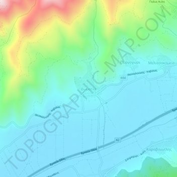 Domatia topographic map, elevation, terrain