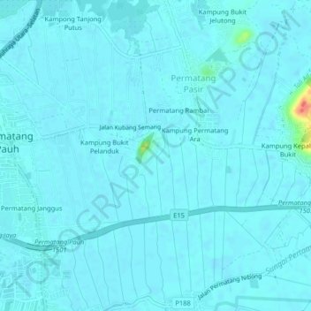 Kampung Bukit Merah topographic map, elevation, terrain