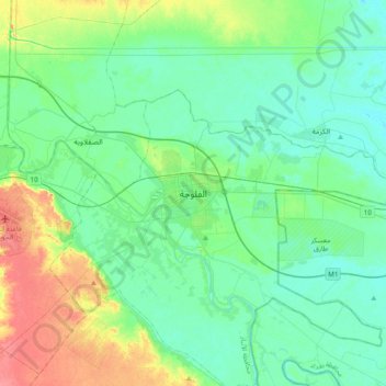 Fallujah topographic map, elevation, terrain
