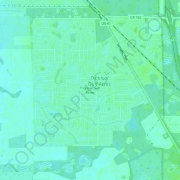 Tropical Gulf Acres topographic map, elevation, terrain