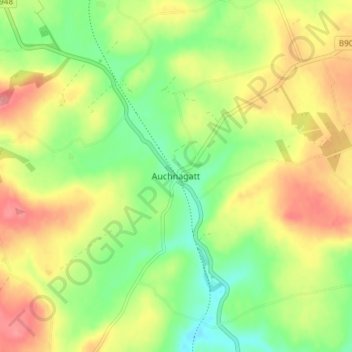 Auchnagatt topographic map, elevation, terrain