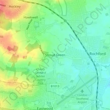 Stroud Green topographic map, elevation, terrain