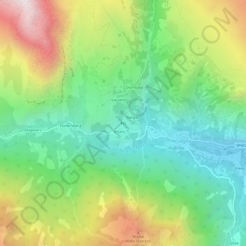 Rio topographic map, elevation, terrain