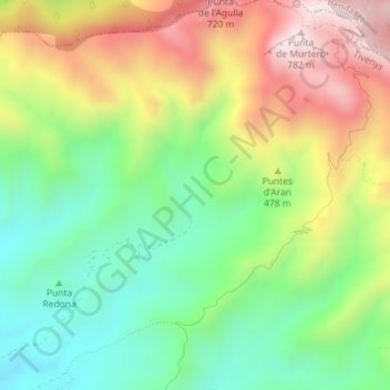 Boca de Foix topographic map, elevation, terrain