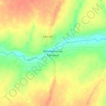 Беломестная Криуша topographic map, elevation, terrain