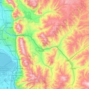 Morgan County topographic map, elevation, terrain