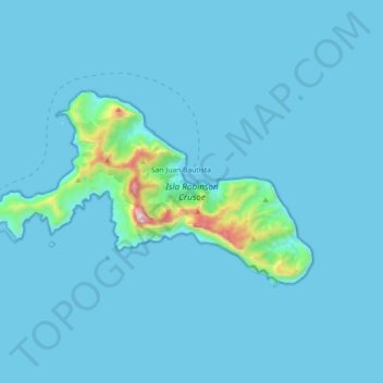 Robinson Crusoe Island topographic map, elevation, terrain