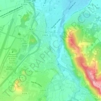 Louey topographic map, elevation, terrain