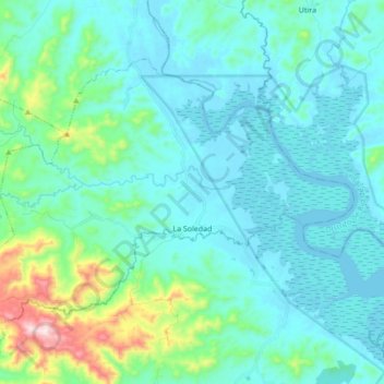 La Soledad topographic map, elevation, terrain