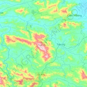 Tiên Phước District topographic map, elevation, terrain