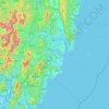 蔚山 topographic map, elevation, terrain