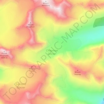 Chapman Glacier topographic map, elevation, terrain