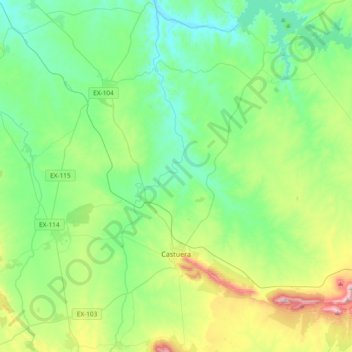 Castuera topographic map, elevation, terrain