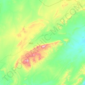 Boualem topographic map, elevation, terrain