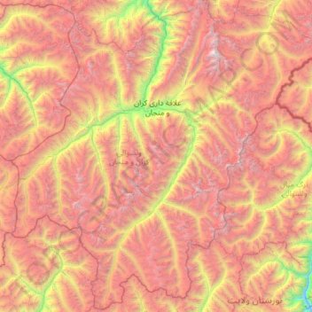 Kuran wa Munjan topographic map, elevation, terrain