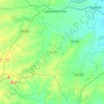 Kunnam topographic map, elevation, terrain