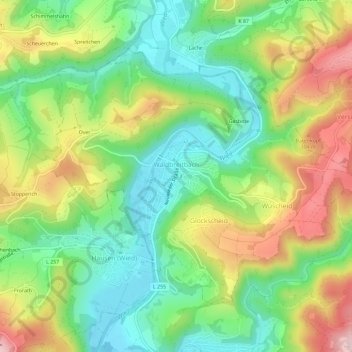 Waldbreitbach topographic map, elevation, terrain