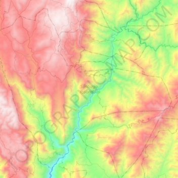 Santiago Yosondúa topographic map, elevation, terrain