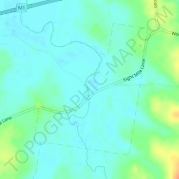 Sandy Crossing topographic map, elevation, terrain