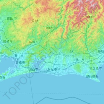 Hamamatsu topographic map, elevation, terrain