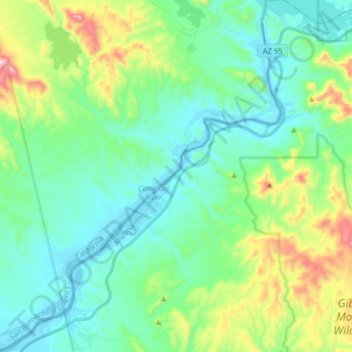 Parker Strip topographic map, elevation, terrain