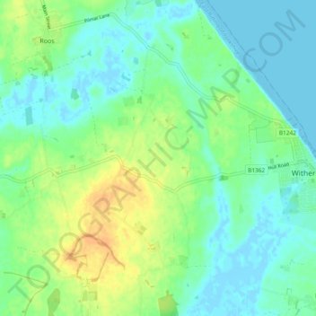 Rimswell topographic map, elevation, terrain