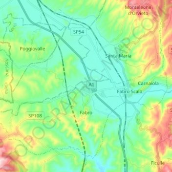 Fabro topographic map, elevation, terrain