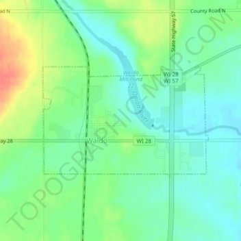 Waldo topographic map, elevation, terrain