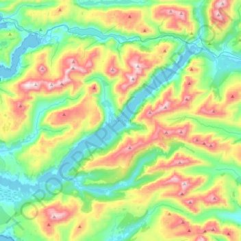 Loch Shiel topographic map, elevation, terrain