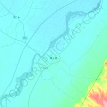 陶乐镇 topographic map, elevation, terrain