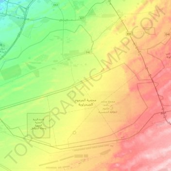 Al Marmoom Desert Conservation Reserve topographic map, elevation, terrain