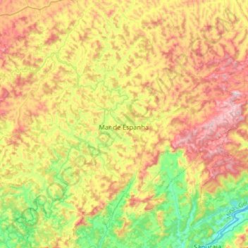 Mar de Espanha topographic map, elevation, terrain