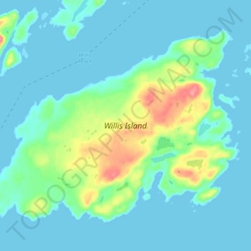 Willis Island topographic map, elevation, terrain