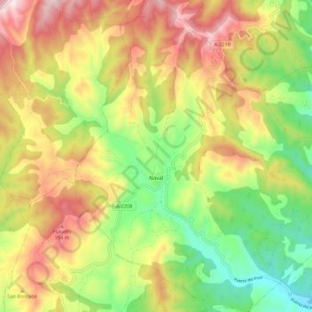 Naval topographic map, elevation, terrain