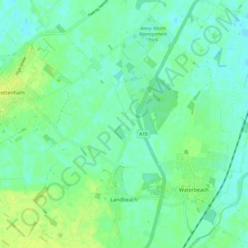 Landbeach topographic map, elevation, terrain