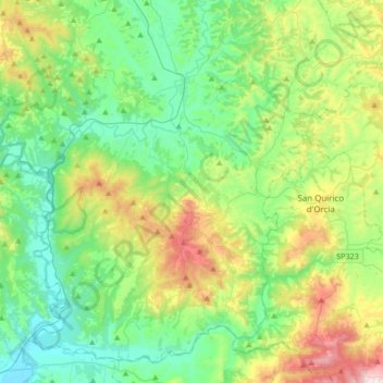 Montalcino topographic map, elevation, terrain