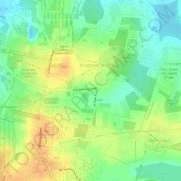 Choodasandra topographic map, elevation, terrain