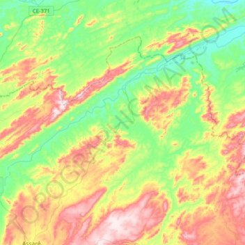 Tarrafas topographic map, elevation, terrain