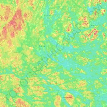 Ristiina topographic map, elevation, terrain