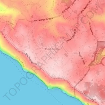 Dingli topographic map, elevation, terrain