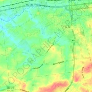 North Cornwall Township topographic map, elevation, terrain