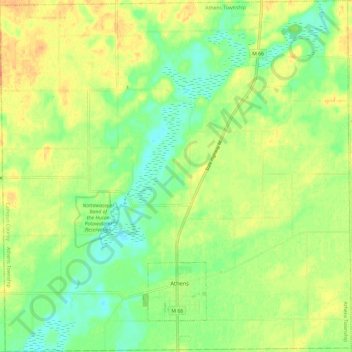 Athens Township topographic map, elevation, terrain