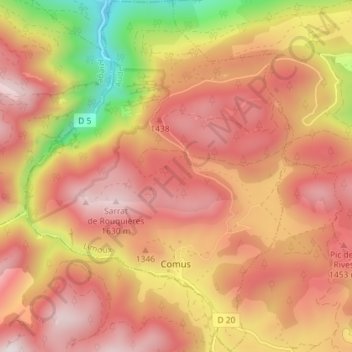 Comus topographic map, elevation, terrain